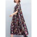 Beautiful o neck large hem linen quilting dresses To Get design red Plaid Art Dress summer