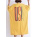 Women yellow cotton dress plus size Fabrics o neck side open Art Summer Dresses