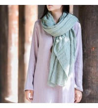 Style Organic Simple Pure Color Cotton Linen Scarf