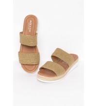 Duty Tan Woven Elastic Platform Slide