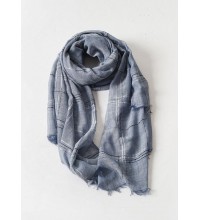 women tassel dark blue cotton linen big scarf casual vintage scarves